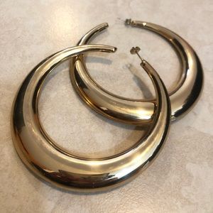 Oversized Gold Hoops - Costume Jewelry